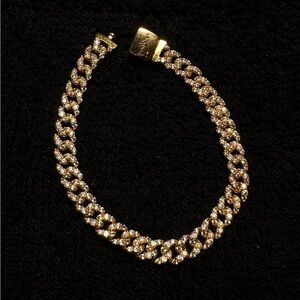 Pandora 14K Gold Plated Pave Cuban Chain Bracelet